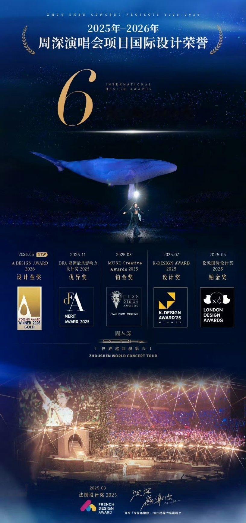 周深一直在给我惊喜，这次也太牛了吧！羡慕去看过演唱会的粉丝！周深演唱会获6项国际