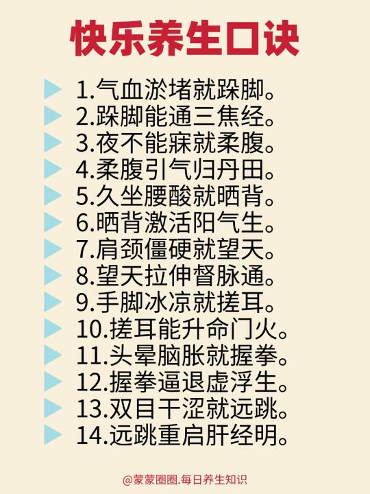 快乐养生口诀