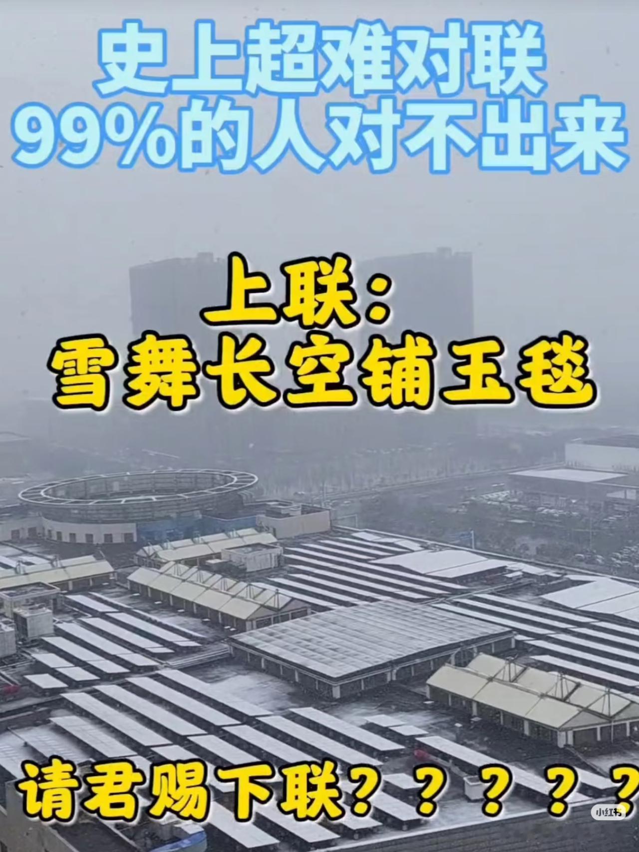 上联：
雪舞长空铺玉毯，
请君赐下联：？