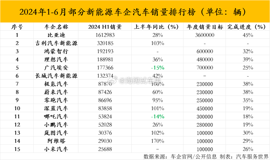 上半年国产新能源汽车的达成率：0~~~没有一个能做到时间过半and任务过半的，那
