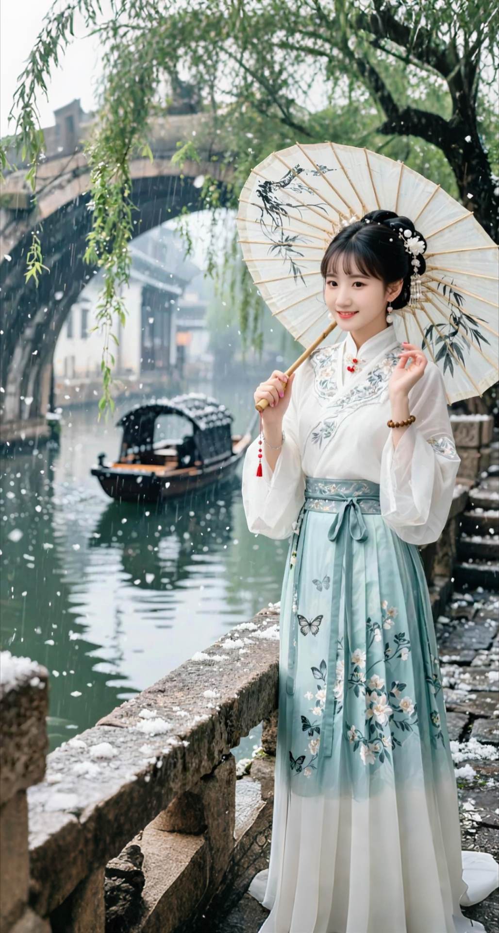 AI扩图 AI江南少女写真