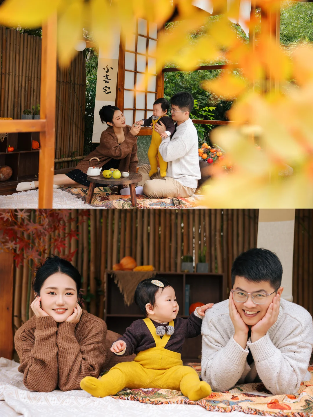 郑州亲子照｜秋日氛围感🍂一家三口亲子照