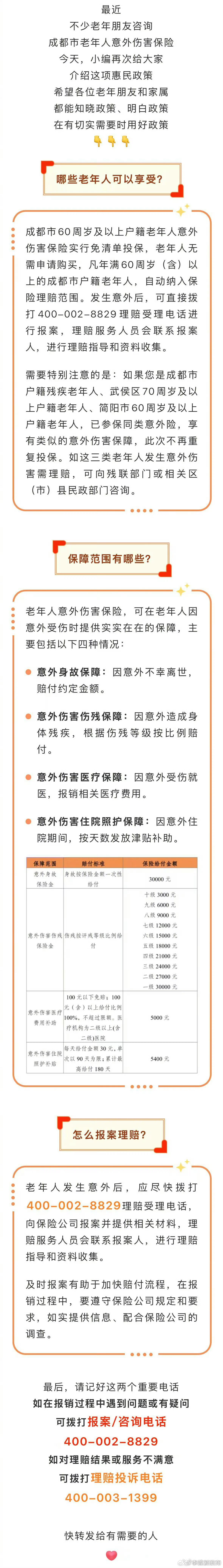 【成都为60岁及以上老人买了份保险！详细答疑→】成都市60周岁及以上户籍老年人意