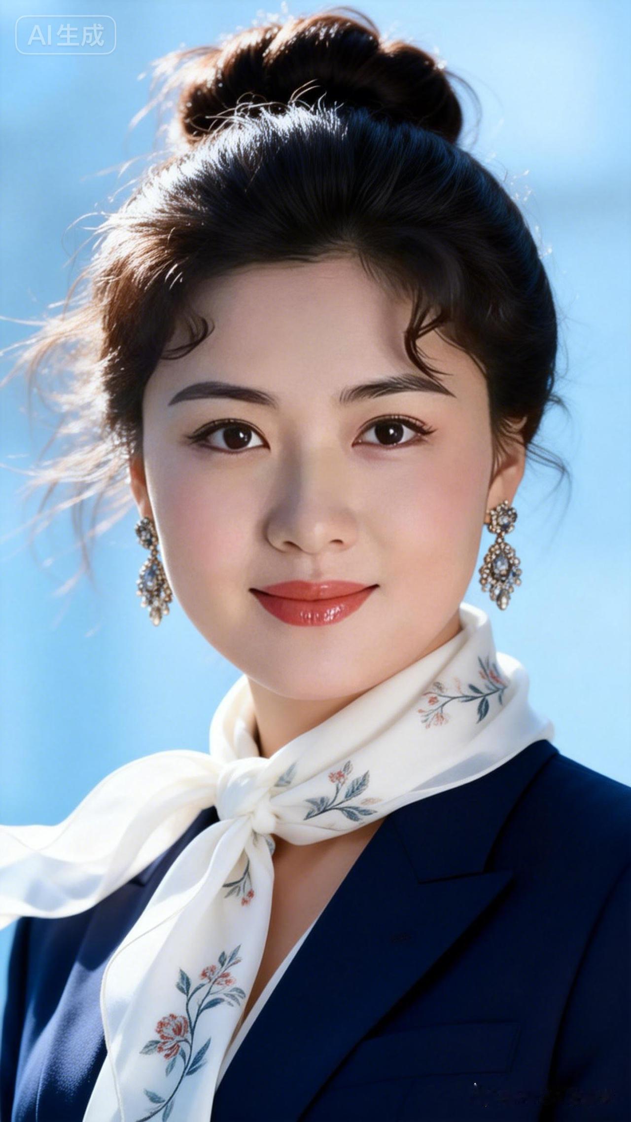 优雅职场风，精致妆容与耳环的完美搭配，尽显女性魅力！💄✨