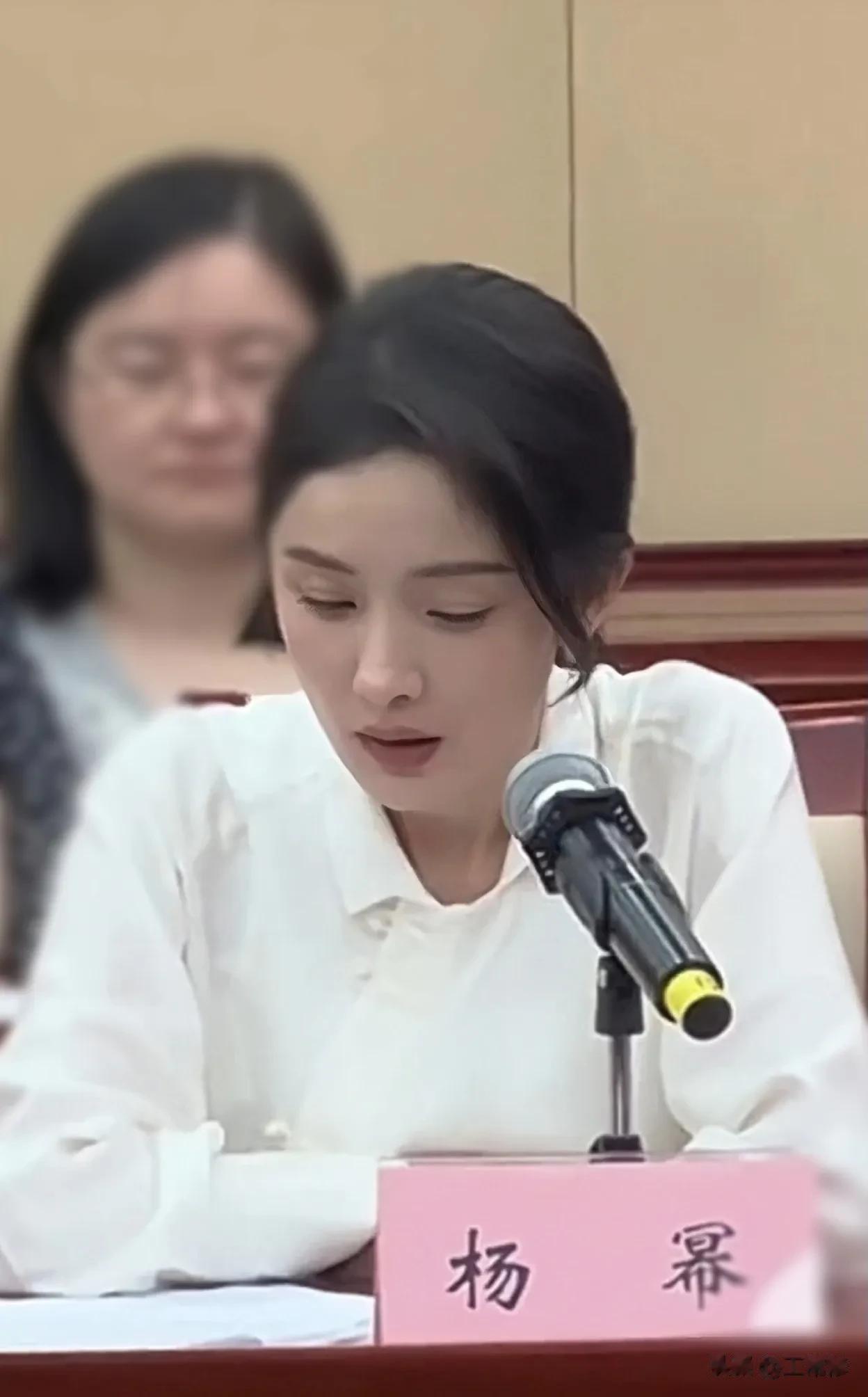 北京中广联合座谈会上，知名演员杨幂发言:
我们要自觉抵制天价片酬、偷税漏税等违法