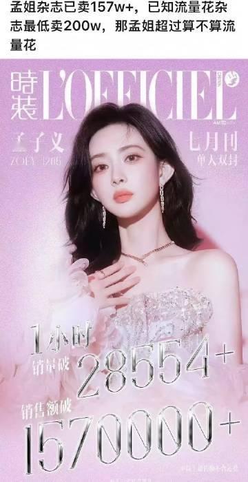 孟子义时装杂志销售额 ​​​孟子义时装杂志销售额一小时破157w孟子义时装杂志销