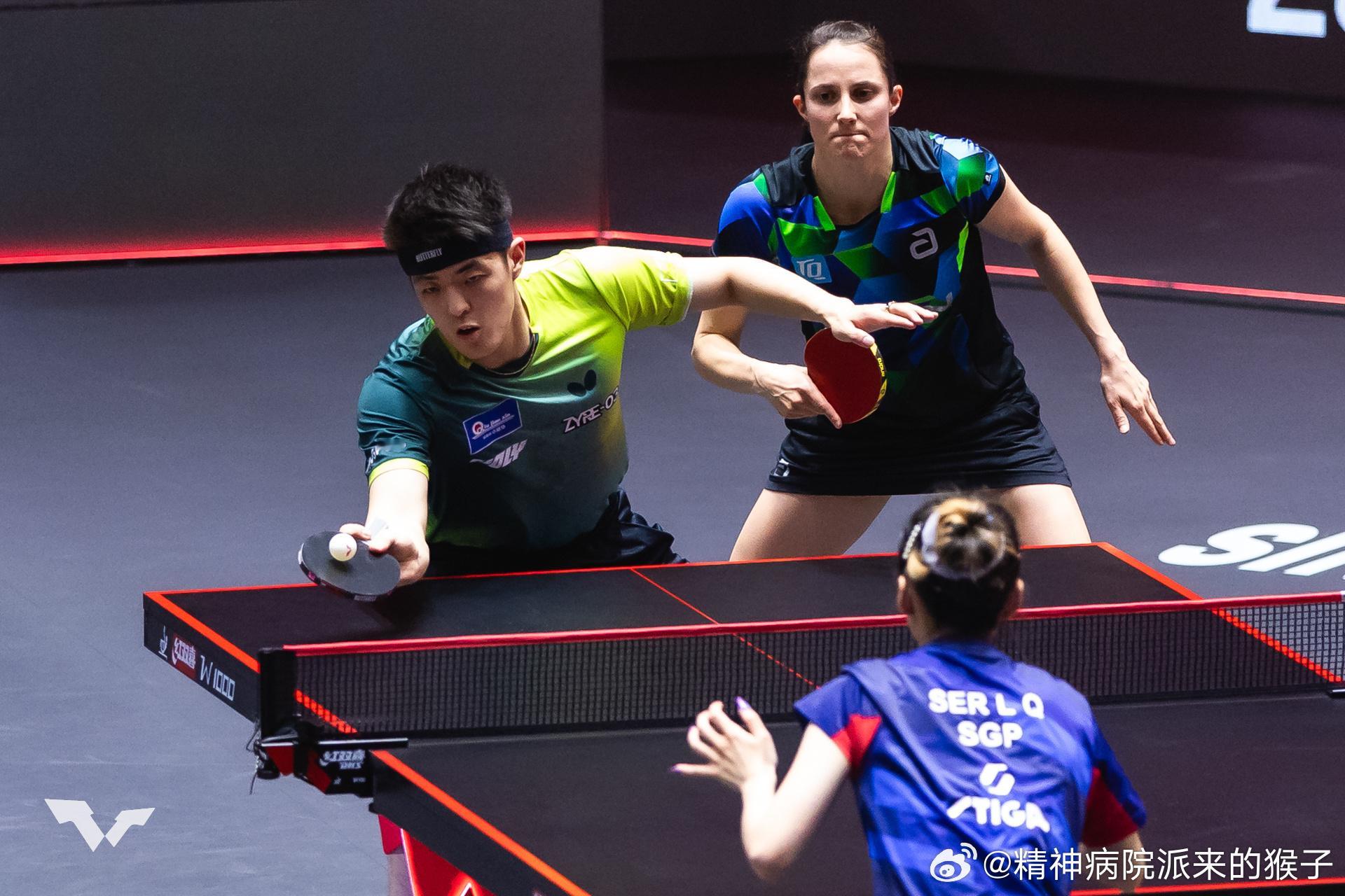 【德国乒协】温特邱党战胜松岛辉空张本美和的赛后采访🎤：混双我们打出了很多好球，