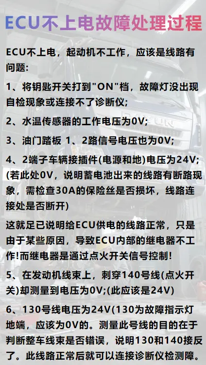 ECU不上电故障的处理过程