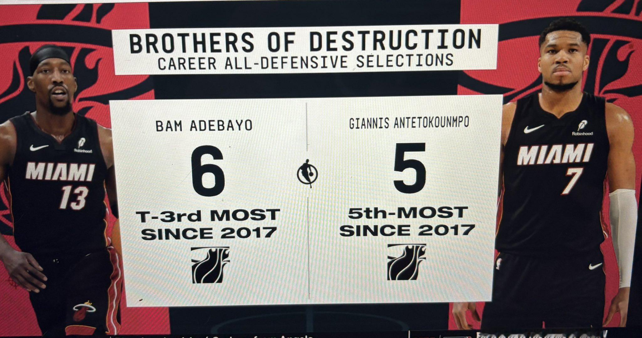ESPN 给字母哥和阿德巴约取了个新绰号：“毁灭兄弟”👀你喜欢吗迈阿密热火