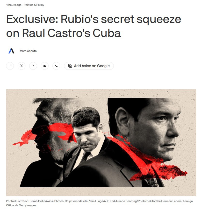 据Axios报道，随着特朗普政府加大对哈瓦那的施压，美国国务卿马尔科·鲁比奥一直