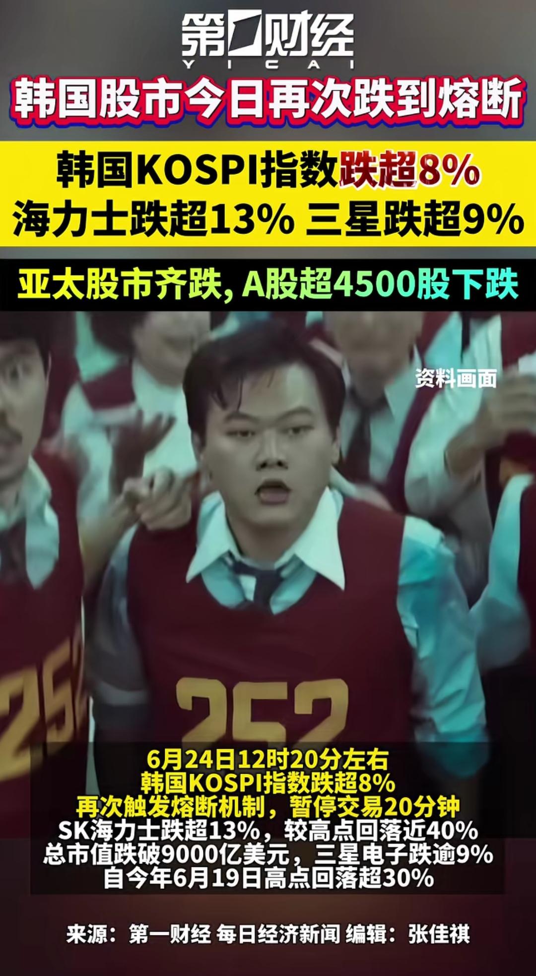 韩国的经济老是这样冰火两重天，像过山车一样刺激，韩国股民受得了吗？
   韩国产