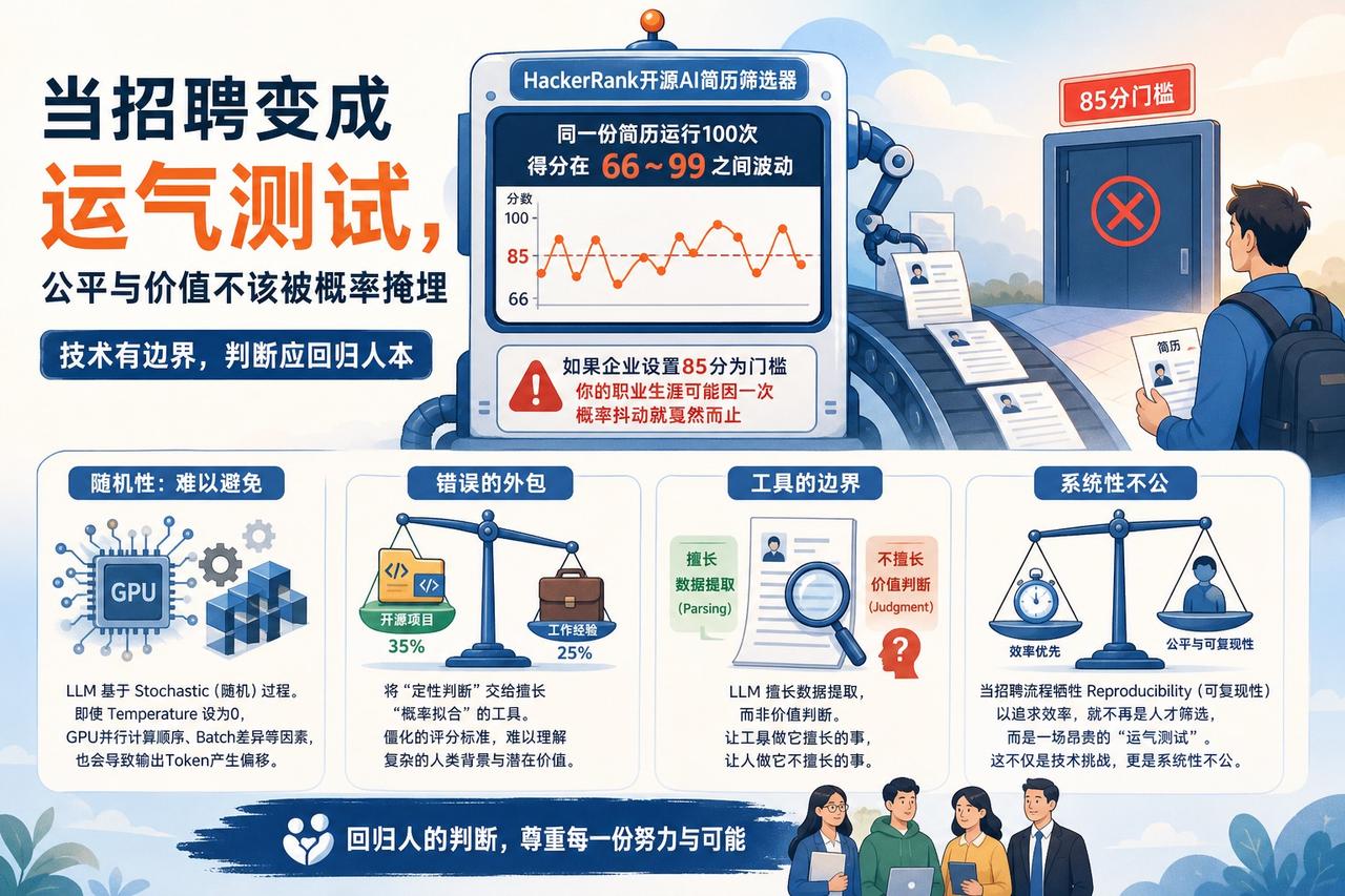 【简历筛选的真相：你可能只是败给了AI的随机数】

HackerRank开源的A