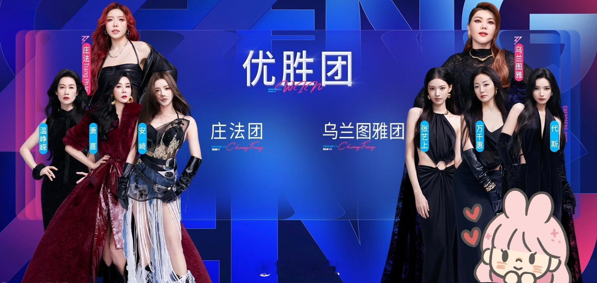 乘风破浪的姐姐乘风2026二公小考结果8团分两个赛道比拼优胜团：庄法团&乌兰图雅