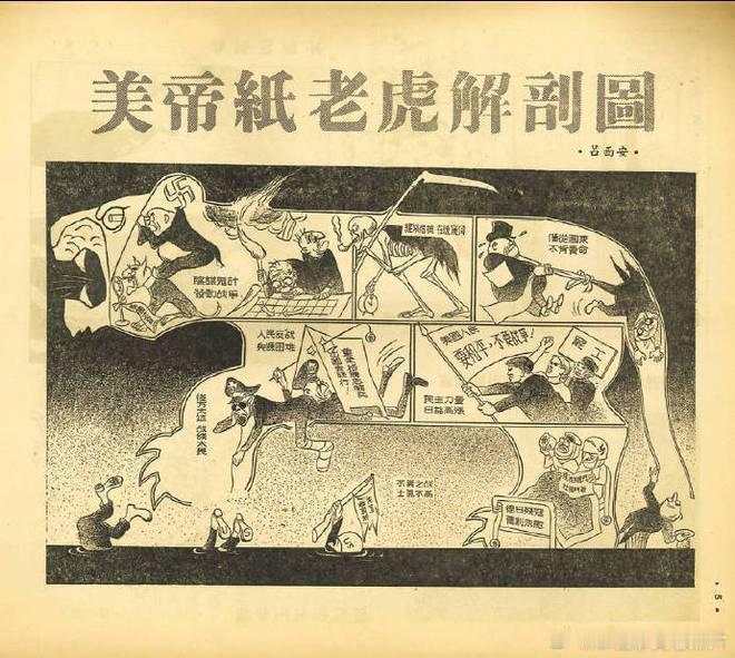 美国纸老虎解剖图（吕西安 1950年） ​​​