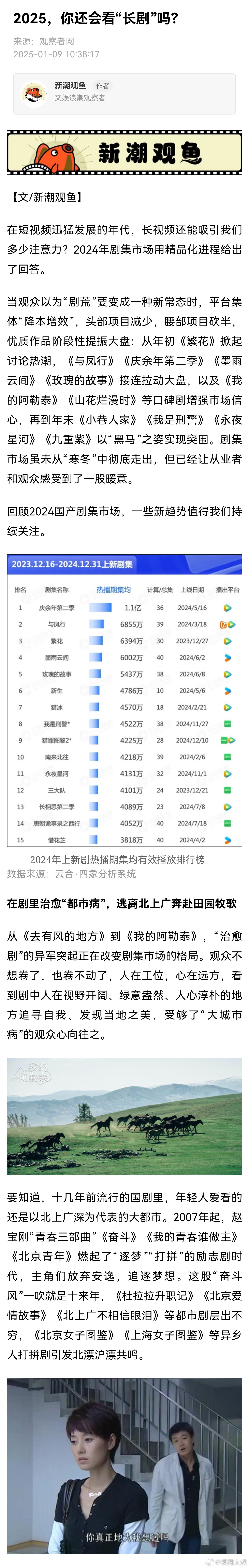 【 2025你还会看长剧吗 】 2024你追过哪部剧  辞旧娱新 2024年的剧