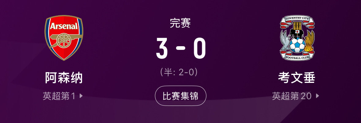 阿森纳英超揭幕战哈弗茨萨卡胜利揭幕战告捷！阿森纳3-0完胜考文垂，措利斯两度策动