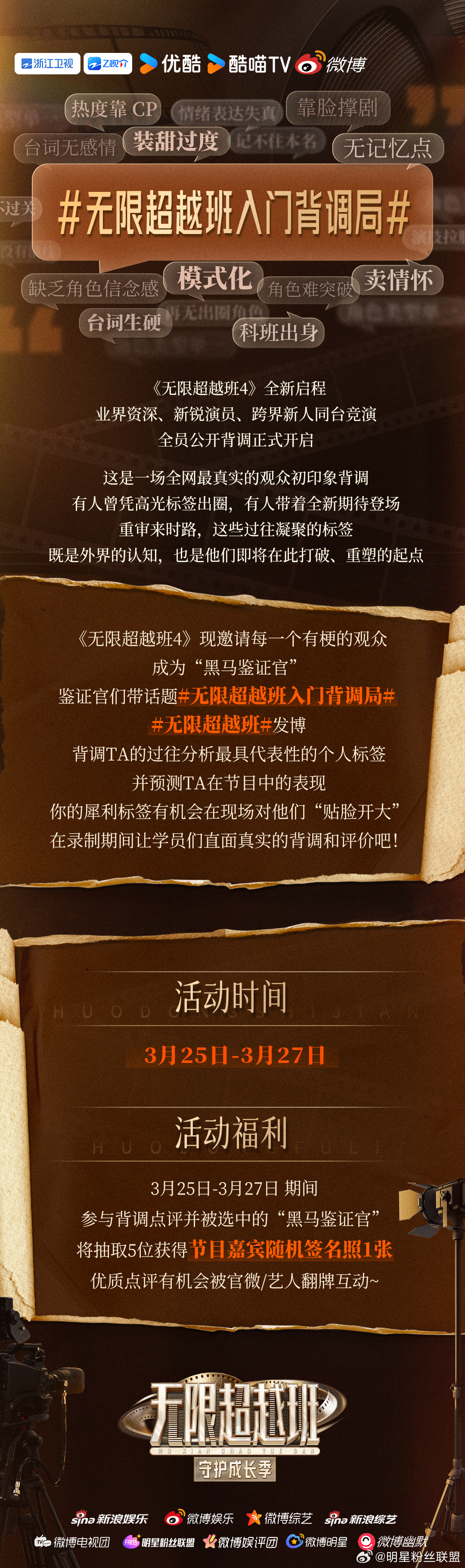 联合微博共同发起无限超越班入门背调局！在正式开班之前，先把大家对TA的印象摊开聊