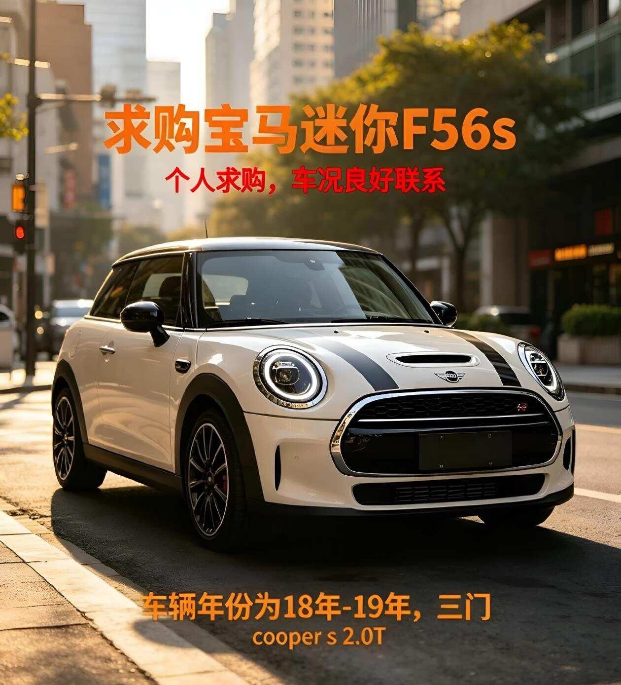 个人诚意收一台宝马mini三门cooper s 2.0t
年份18-19年，电子