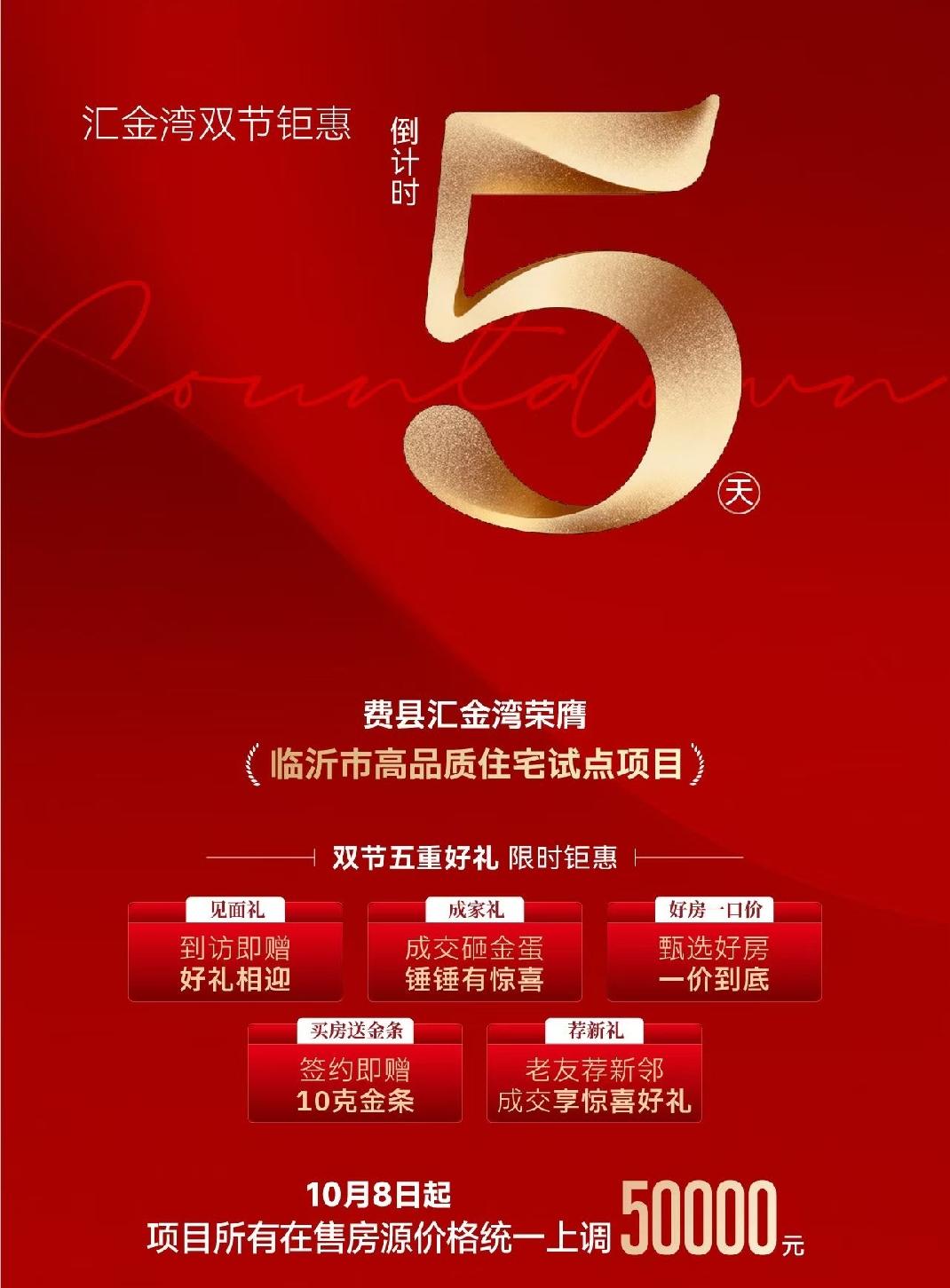 这个国庆，费县楼市直接开启“三盘擂台赛”！
汇金湾放出重磅消息：10月8日起，所