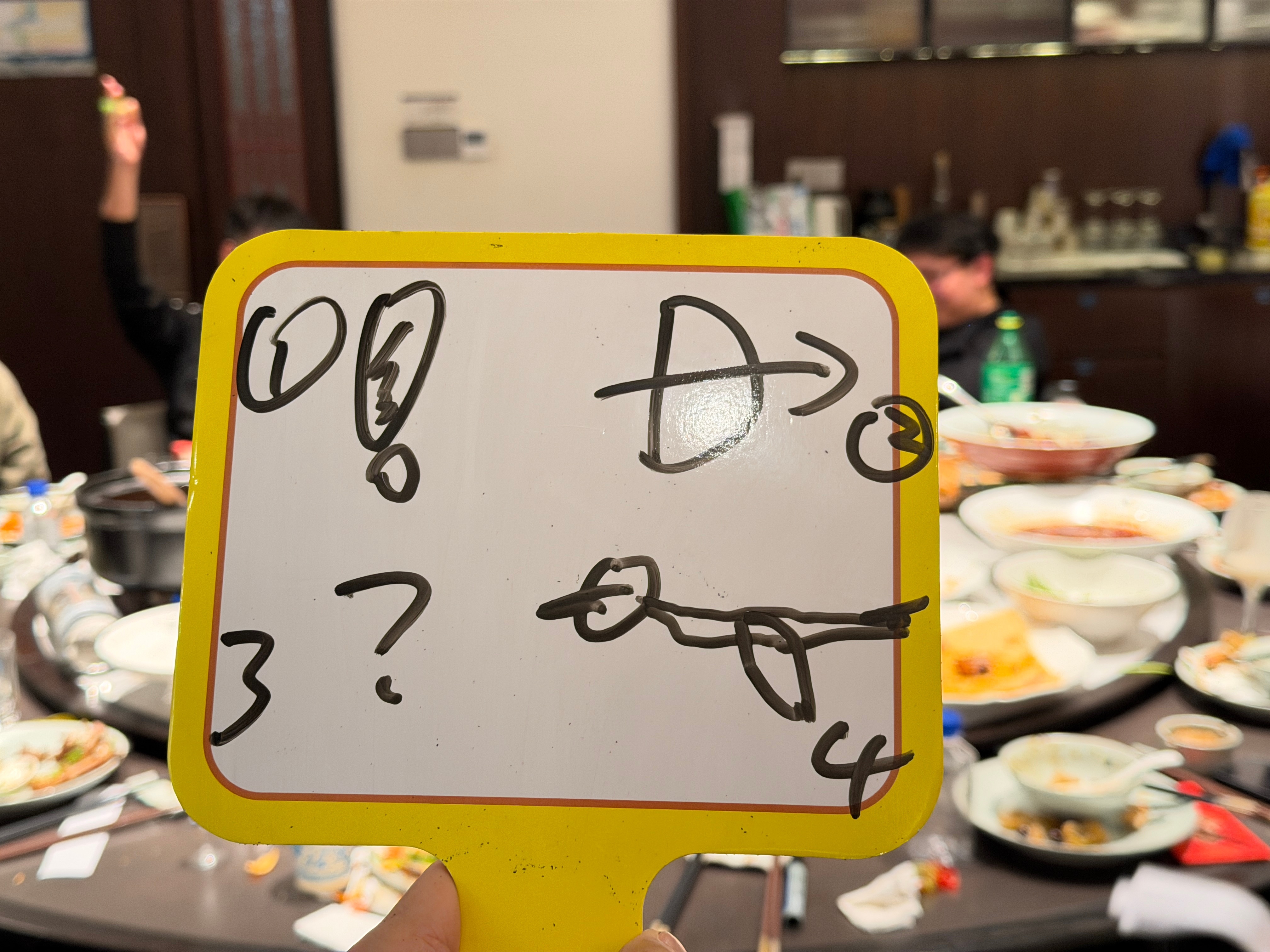 刚才公司年会，你画我猜这个游戏，前面四张图我画的四字成语，这怎么会有人猜不到欣哲