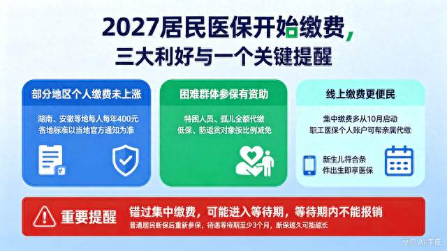 多地2027居民医保开始缴费，三大利好出炉，这一件事千万不要大意