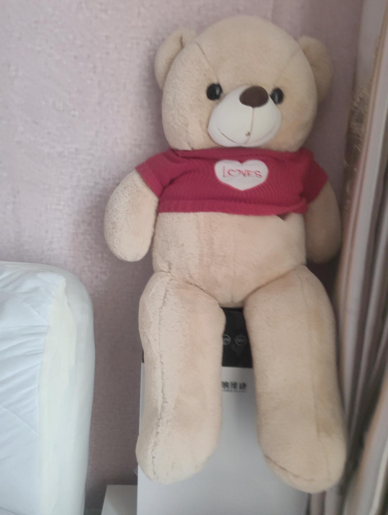 每次看到这只大熊就觉得超治愈！它是我去年生日收到的礼物，本来觉得占地方想塞角落，