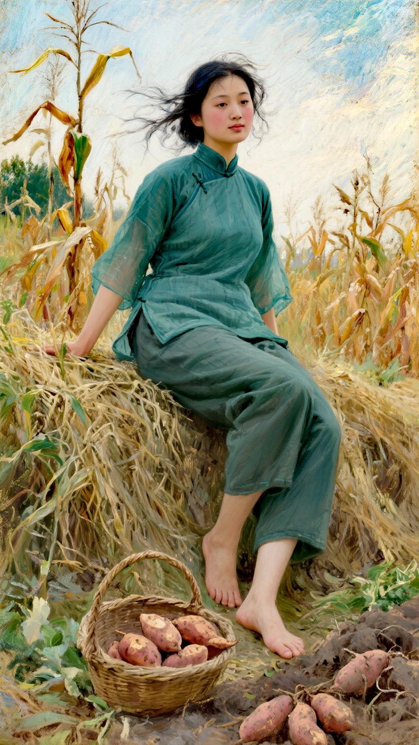 乡土气息 乡村田间 原创作品