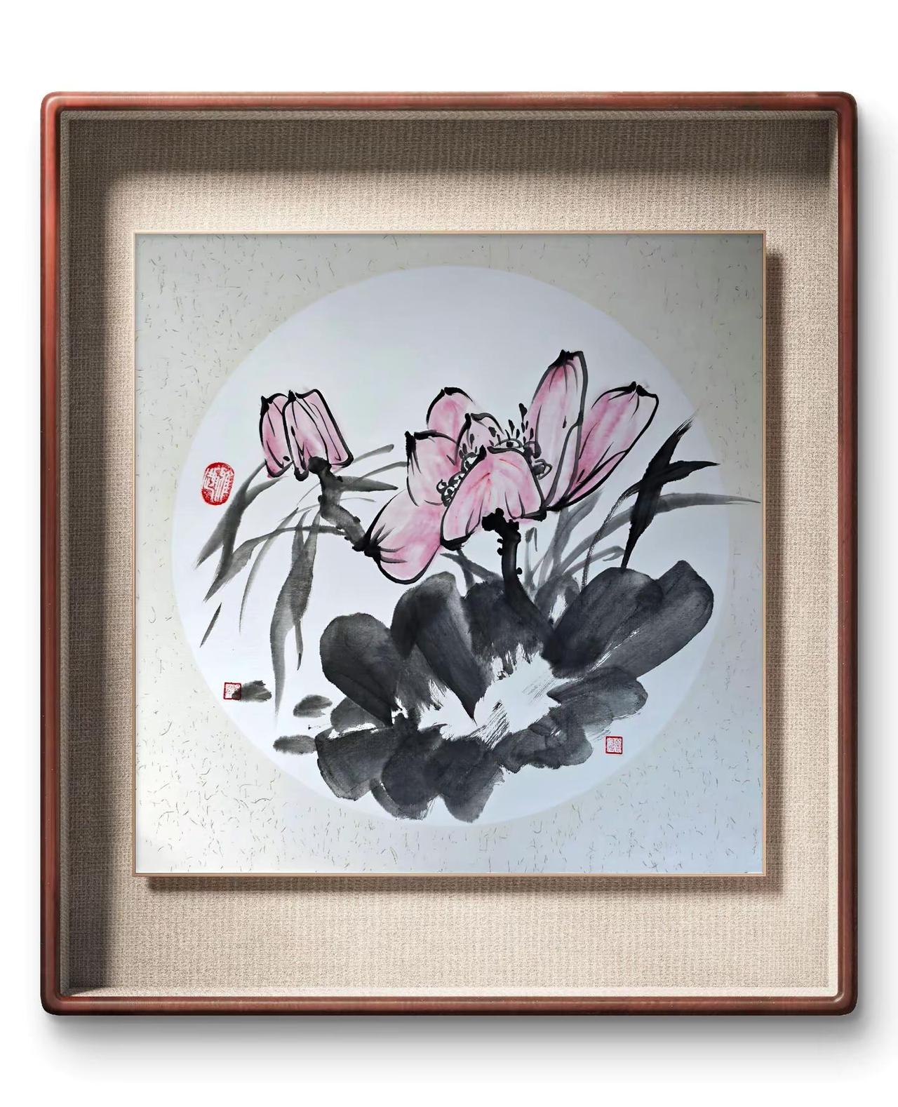 荷。水墨画 写意花鸟 花鸟画