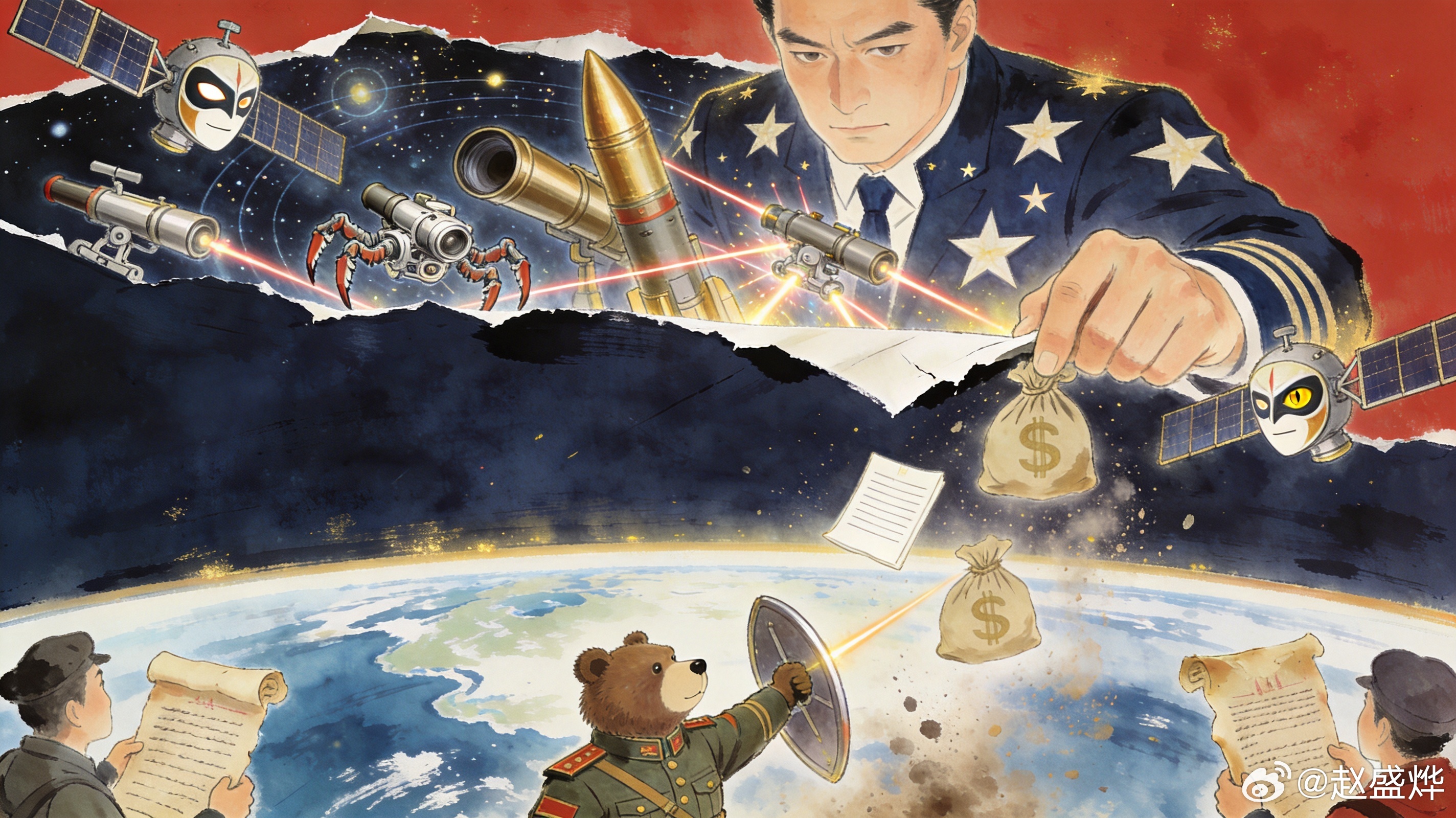 美军把太空武器摆上台面了！我在几年前就说过，太空这个方向早晚要出事。不是因为谁想