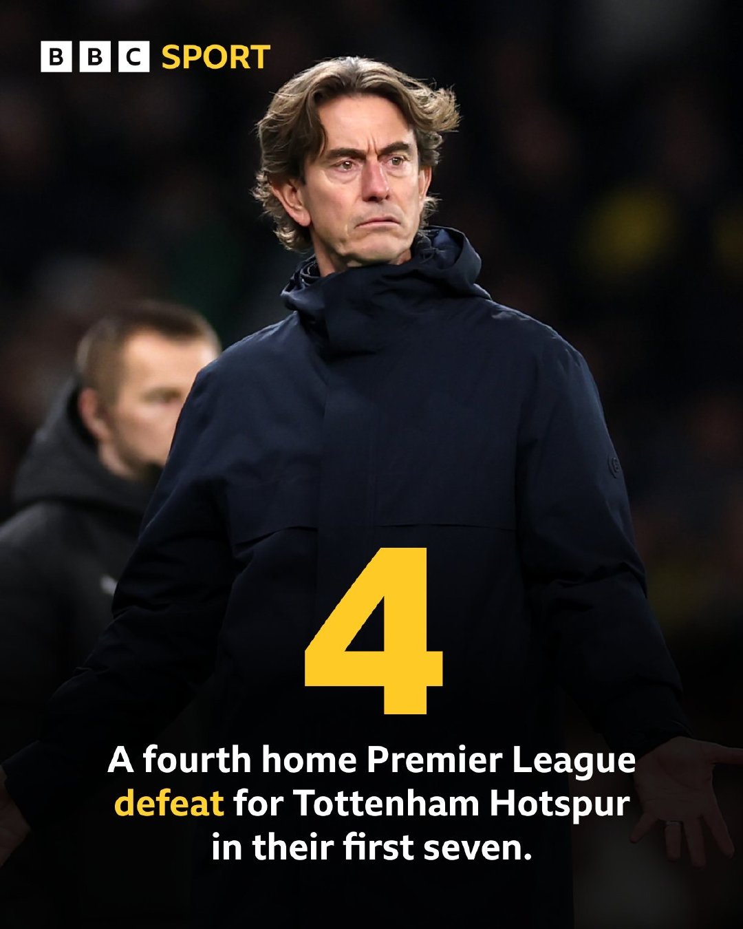 2013年来第一次在主场输给富勒姆——这是热刺本赛季7场主场联赛输掉的第4场。这