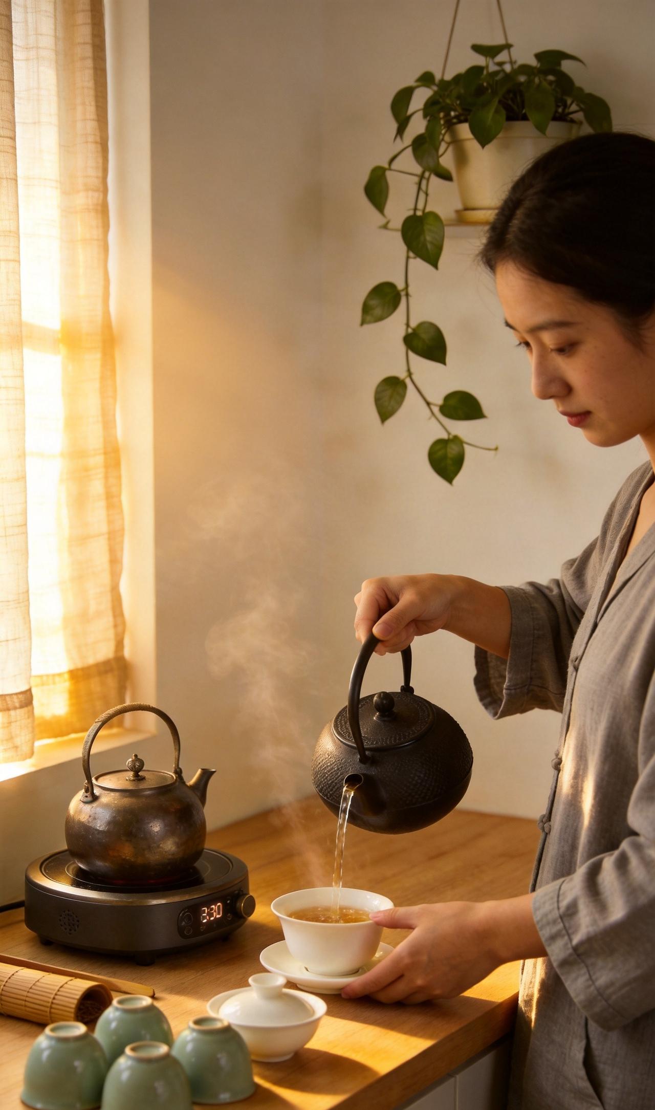 茶喝了一天，日子就慢了

从晨起烧水到夜里收席，一隅茶桌，十帧画面，没有宏大的仪