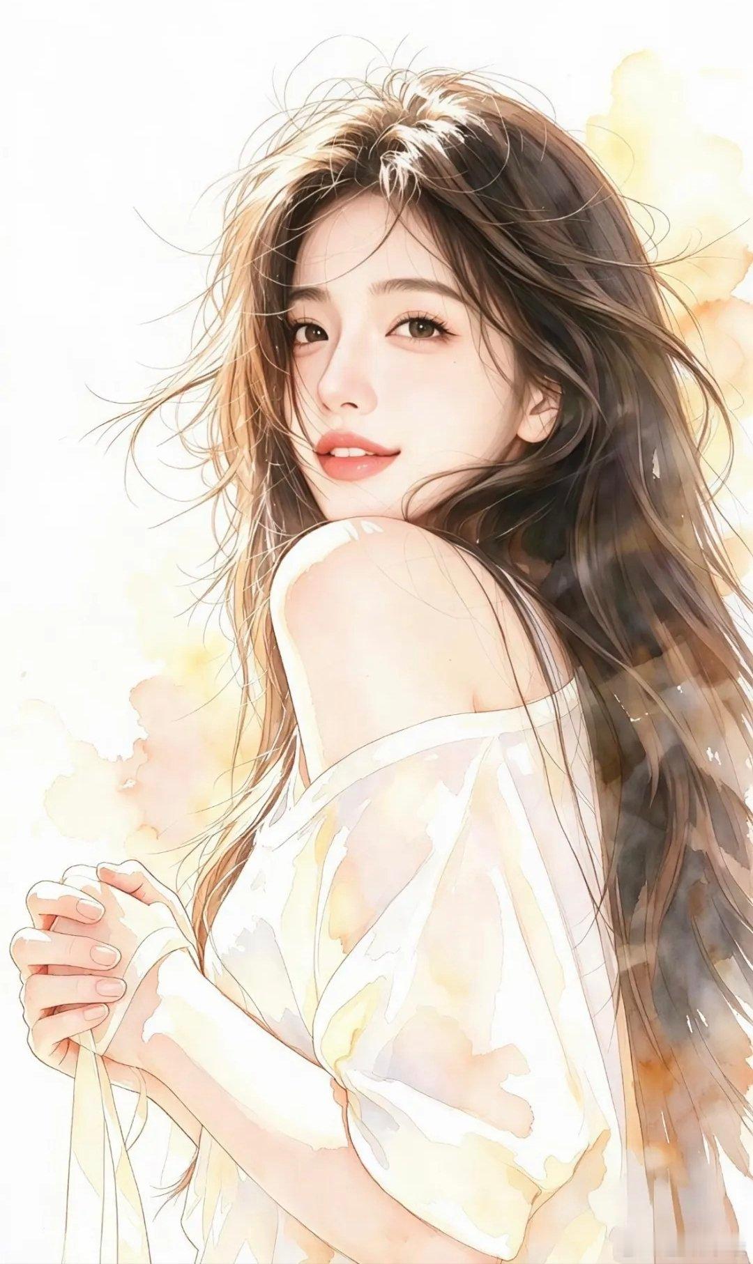手绘女生精致头像 