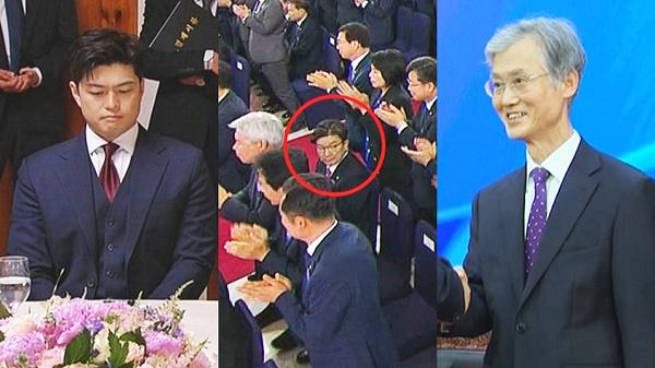 李在明宣誓就职的现场真是“精彩”
仪式开启时所有人都站着，只有
权性东“纹丝不动