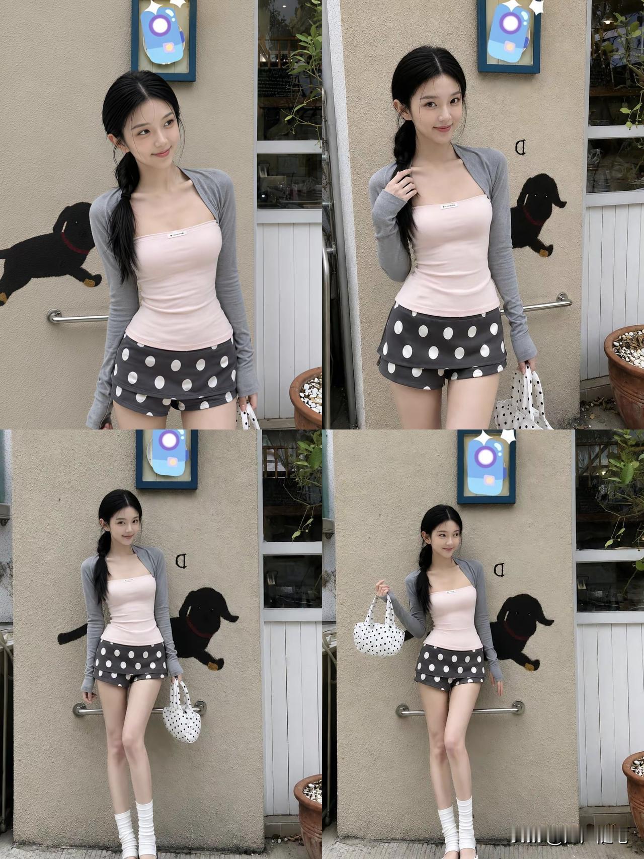 她好会穿，整体看着干净又显气质。