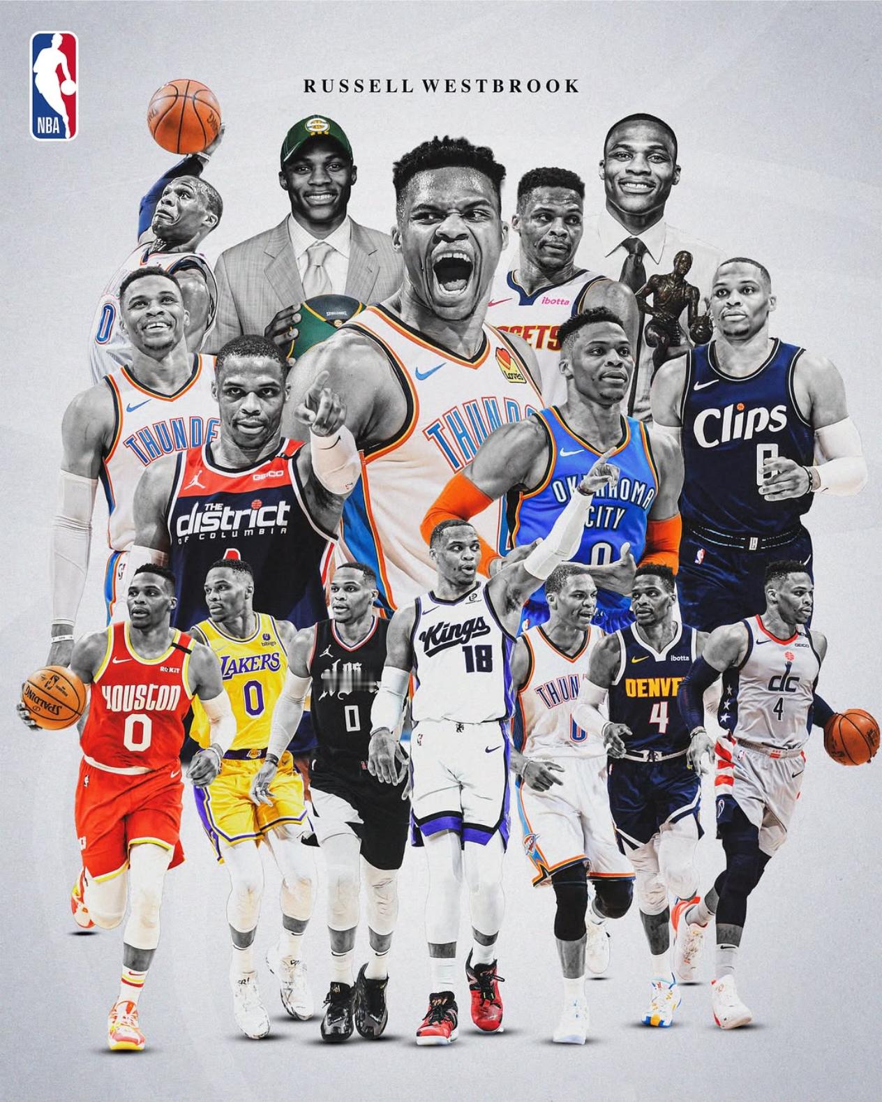 NBA官方给威少做的海报⚡雷霆总经理回应威少退役威少宣布退役雷霆