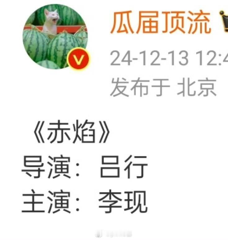 网传李现新饼: 罪案刑侦公检法题材《赤焰》 