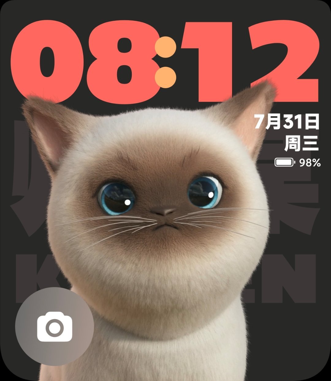 小米 MIX Flip 这个萌宠壁纸的暹罗猫，太可爱了我也养了一只暹罗猫，他叫狗