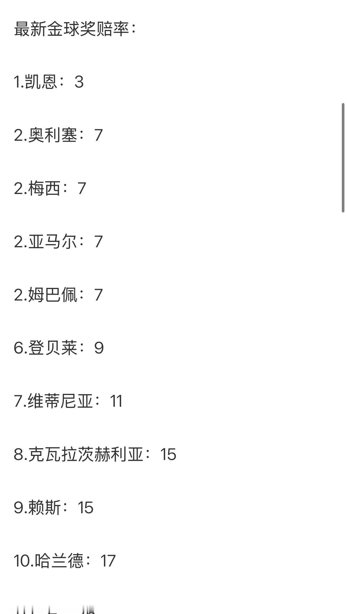 太震撼了 39岁老头金球奖赔率干到第二了，同赔率球星要比他小十岁以上的