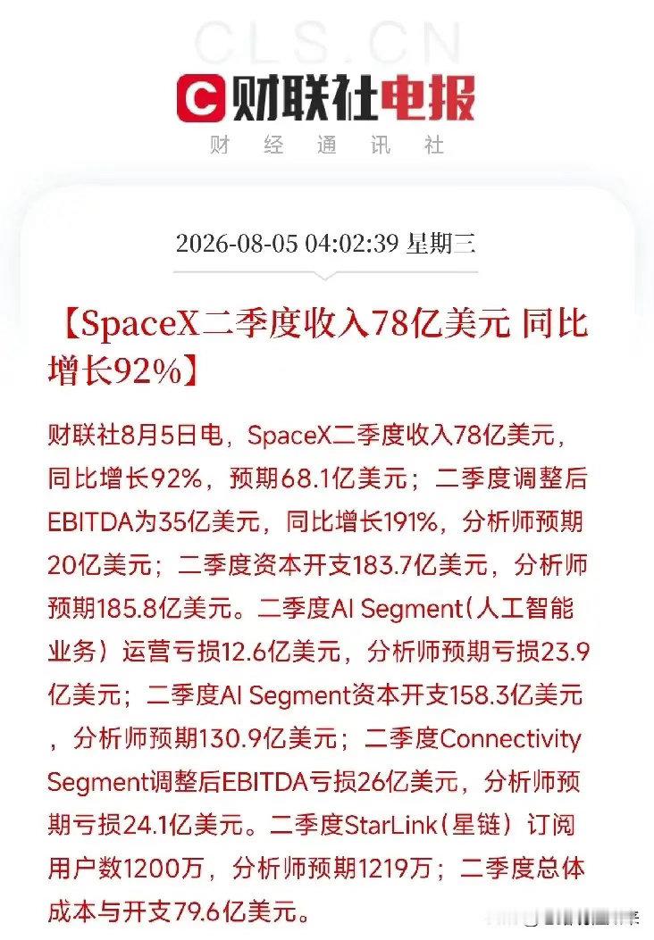 凌晨4点多，SpaceX用上市后的首份财报，给市场扔下又一个不确定二季度营收78