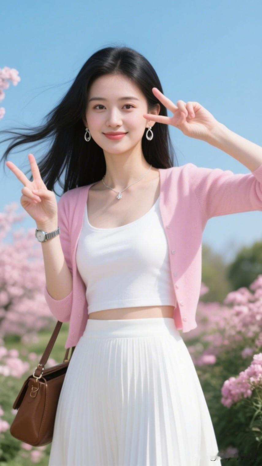 春日穿搭指南🌸 粉色外套+白色裙摆，元气满满！💕