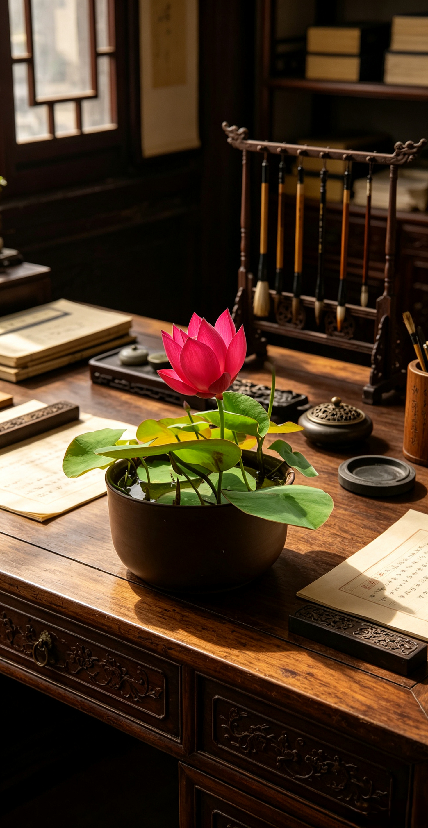生活手记昨天一起喝茶的朋友把碗莲带回了家，于是今天有了这张美图。 