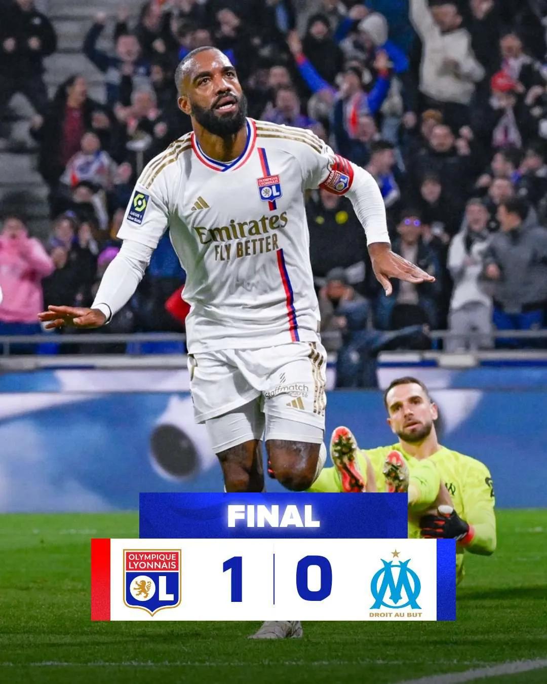 里昂保级的关键还得看老将拉卡泽特，本场面对马赛，正是靠拉卡泽特一脚定乾坤，全场比