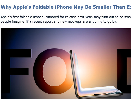 【苹果折叠屏iPhone尺寸比预期更小】首款折叠屏iPhone手持状态似护照本 