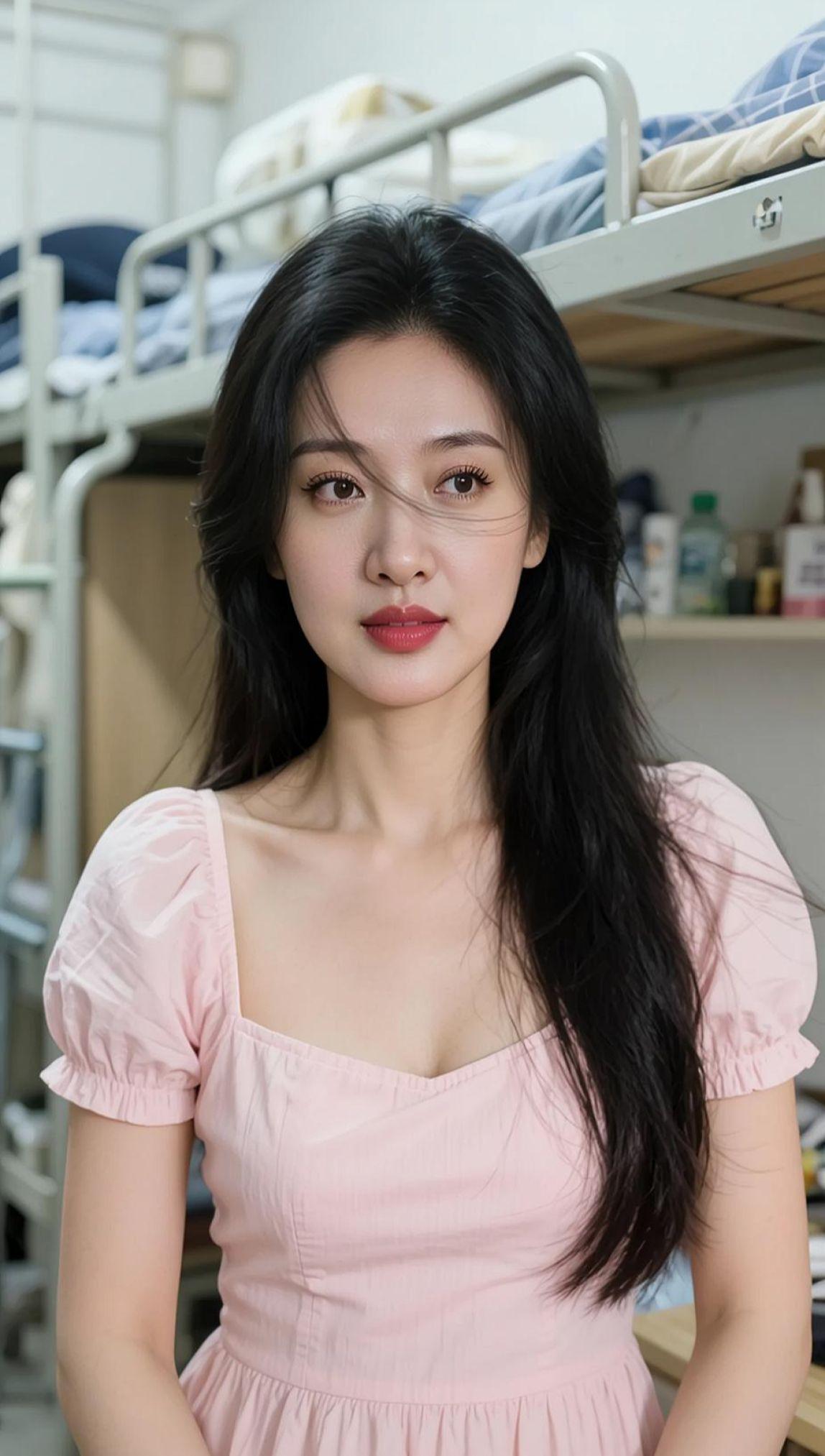 AI宿舍甜系自拍 抖音ai创作 特写 摄影约拍 贵气的长相的女人图片