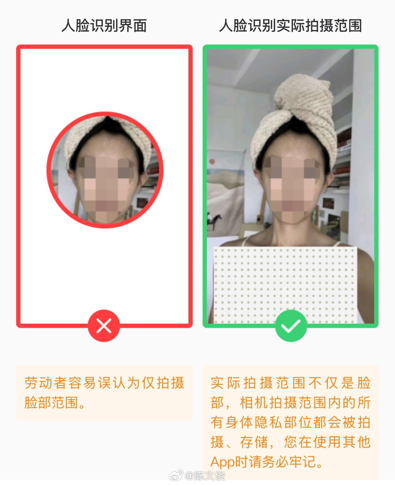 我觉得这个提醒挺好的，人脸识别拍摄的区域不只是头像本身，其实肩部和背景都会被拍到