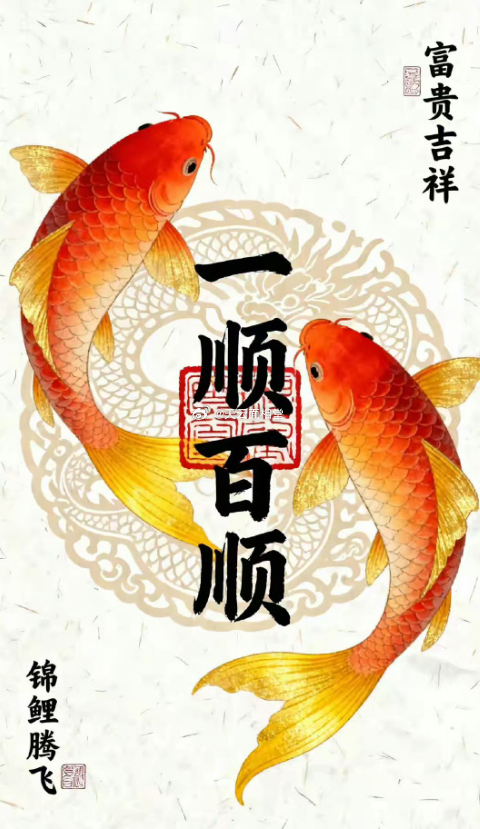 锦鲤跃龙门，一顺百顺富贵吉祥！ 