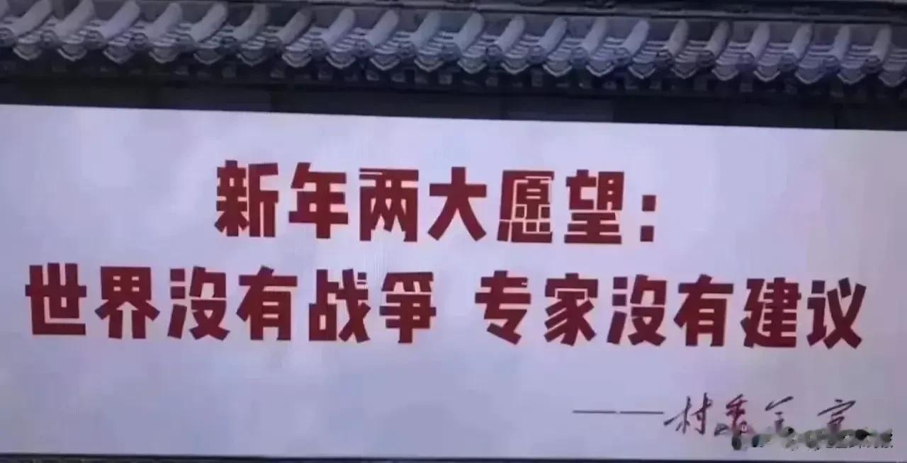 这是哪个村委会？真是太有才了！村委会2023年两大愿望：世界没有战争，专家没有建