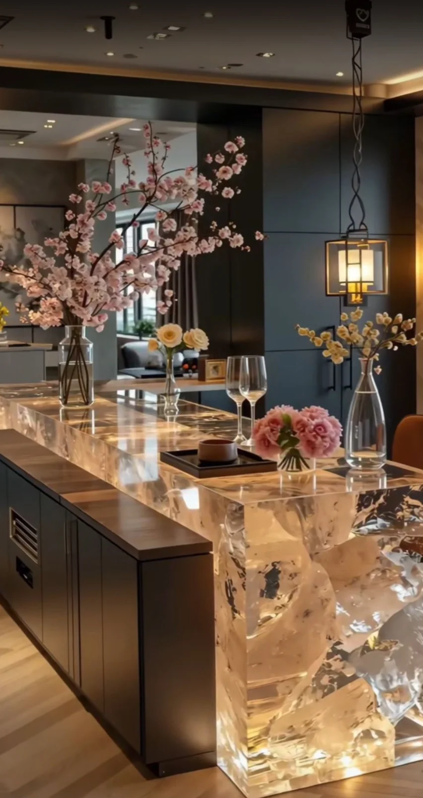 🔥吧台设计成艺术品｜天然材质的震撼美学