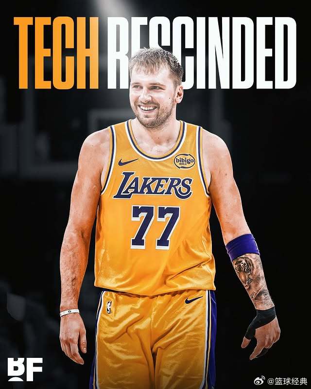 NBA撤销了东契奇的第16次技术犯规，他将可以出战明日对阵底特律的比赛 🚨湖人