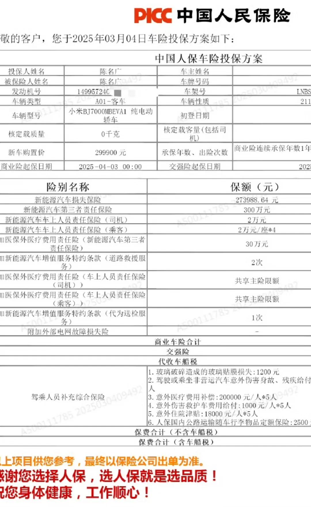 小米车主们，你们保险贵不要怪厂家，要怪就怪这车太保值了。299900的车价开了一